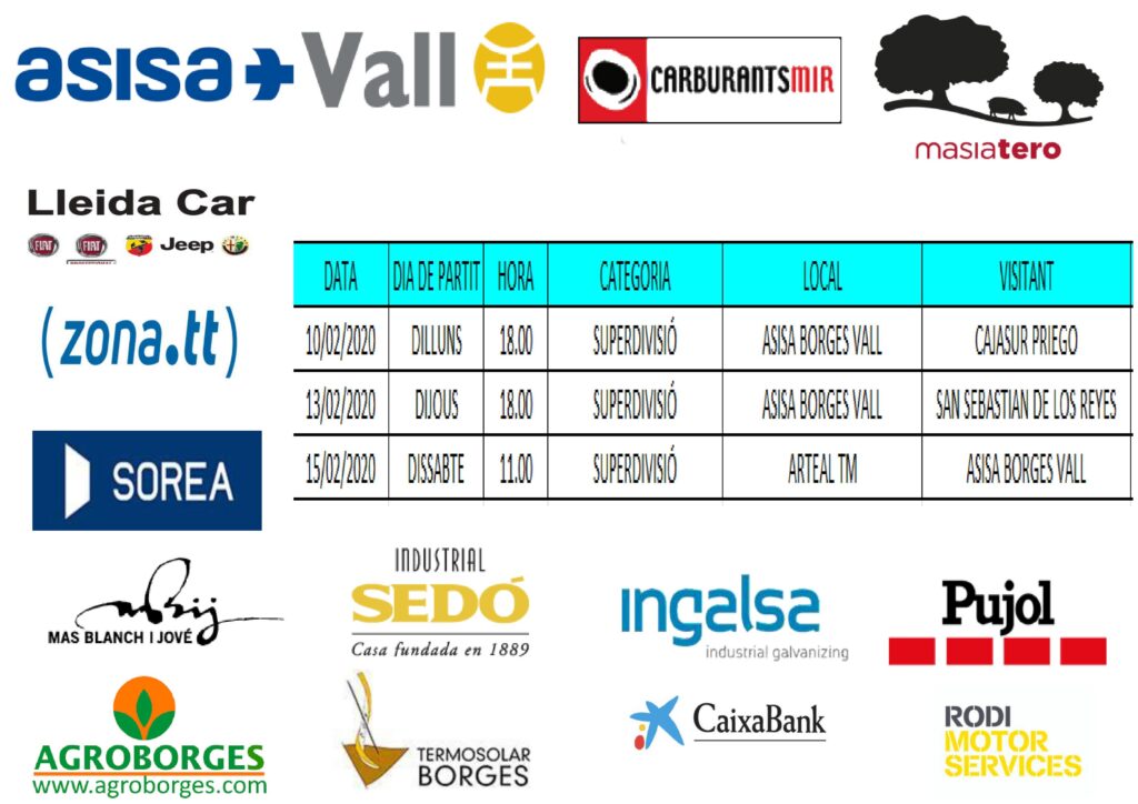 EN DIRECTE: ASISA Borges Vall – Cajasur Priego. Avui a les 18 hores
