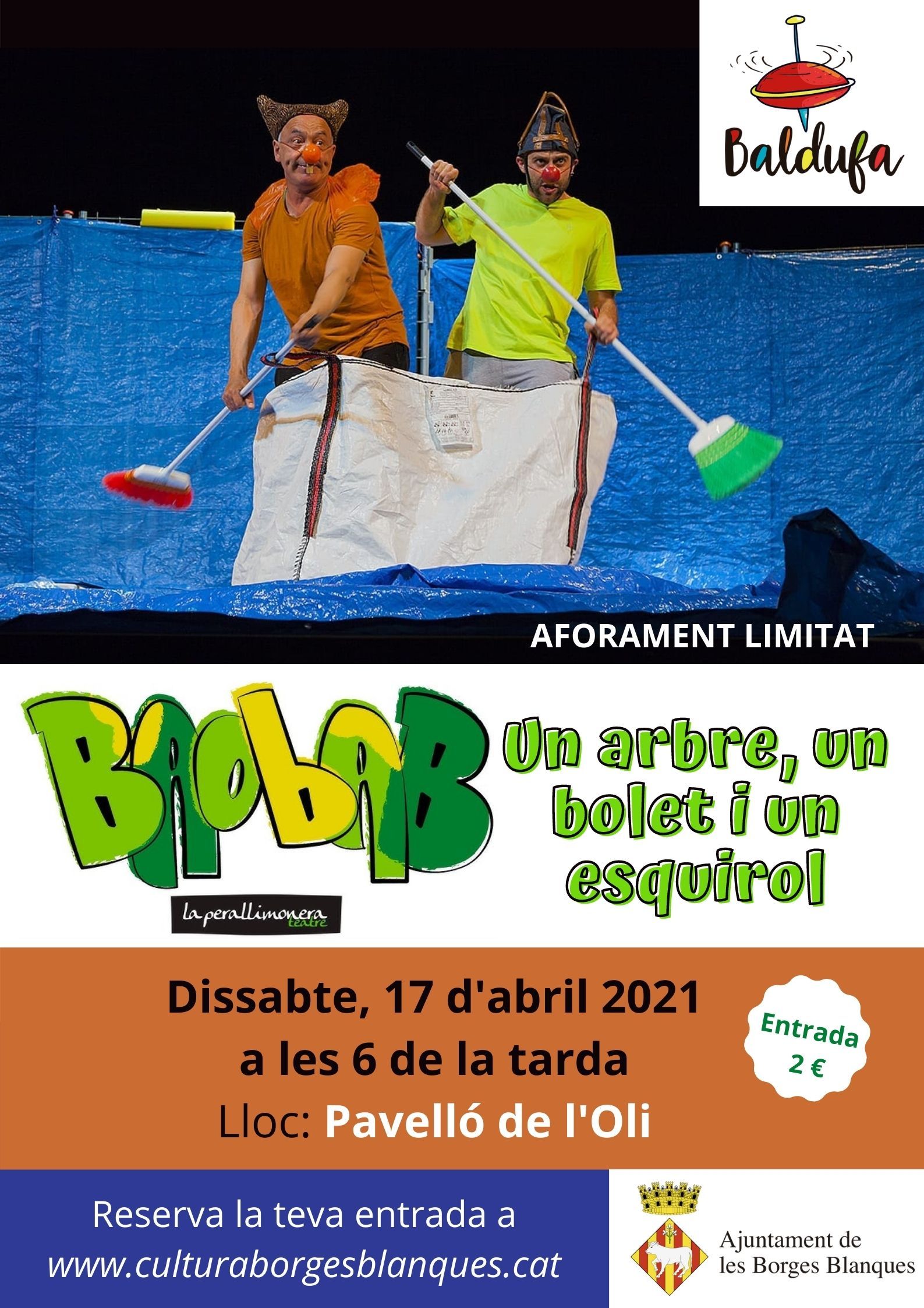Les Borges programa tres nous espectacles per aquesta primavera dins del cicle Teatre Baldufa
