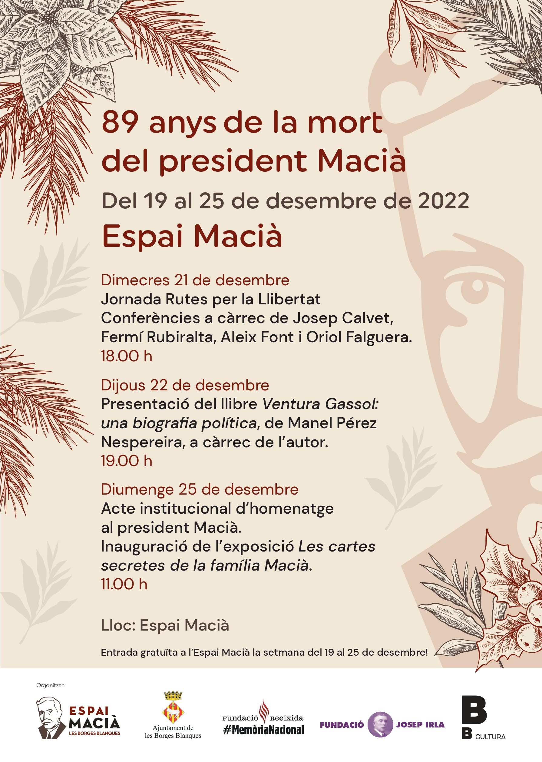 L’Espai Macià commemora els 89 anys de la mort del president Macià amb diverses activitats L’Espai Macià commemora els 89 anys de la mort del president Macià amb diverses activitats