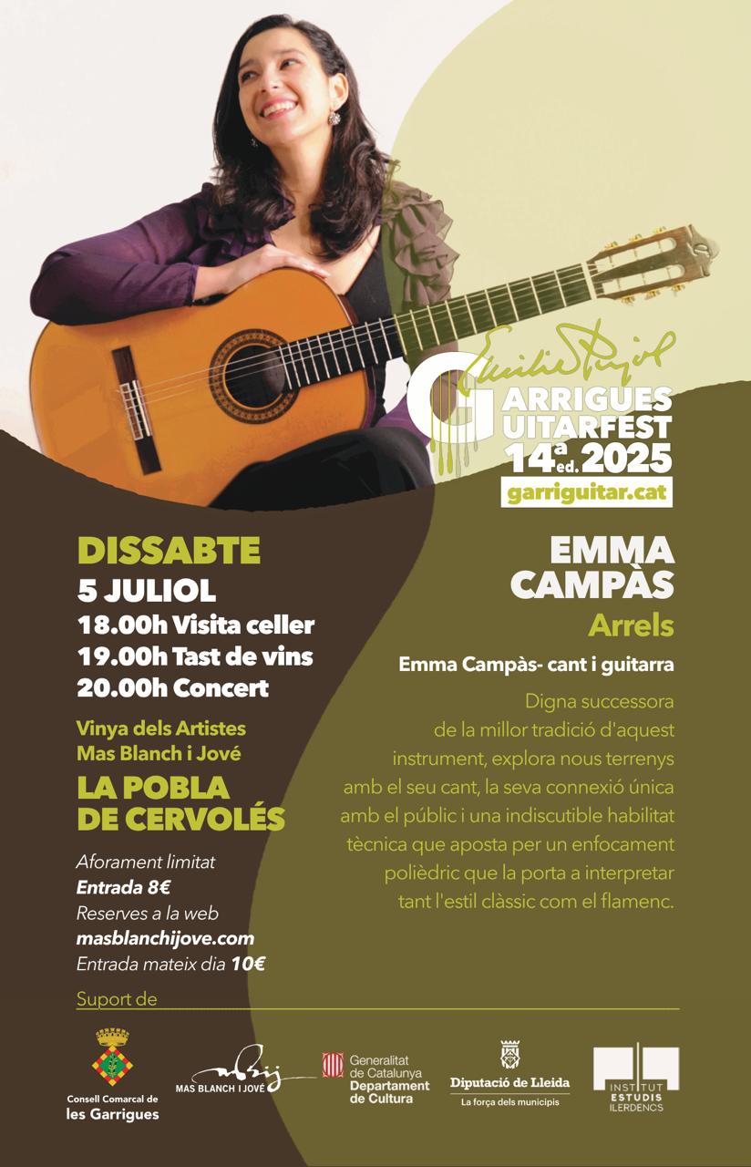 Mas Blanch i Jové acull el GuitarFest 2025 amb la guitarrista Emma Campàs i inaugura l’exposició ‘pagesiART’ d’Eloy Sarrat